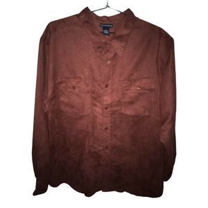 KNIGHTSBRIDGE Men’s SUEDE Shirt DARK RED